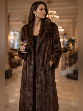 NWOT Luxurious Mahogany Full Length Mink Coat
